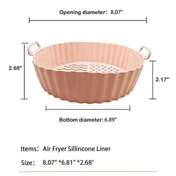 Air Fryer Silicone Liners Easy Clean Food Safe 7.5 Inch