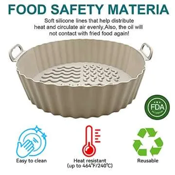 Air Fryer Silicone Liners Easy Clean Food Safe 7.5 Inch