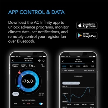 AC Infinity AIRTAP T4 Register Booster Fan with Smart Control