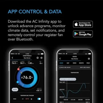 AC Infinity AIRTAP T4 Register Booster Fan with Smart Control