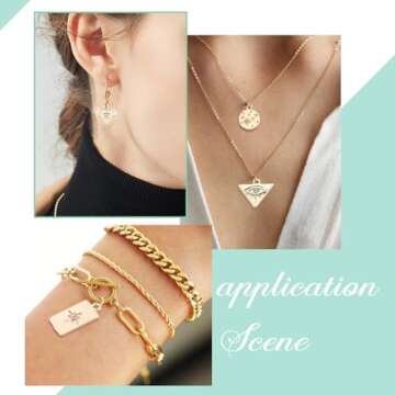 SUNNYCLUE 1 Box 24Pcs 6 Style 18K Gold Plated Charms Evil Eye Charm Micro Pave Stars Rhinestone Moon Heart Love Lucky Charm for Jewelry Making Charms DIY Necklace Earring Bracelet Women Adult Crafts