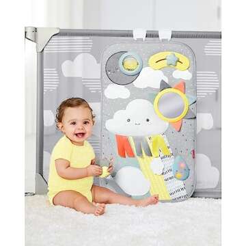 Skip Hop Expandable Baby Gate, Playview Enclosure, Silver Lining Cloud