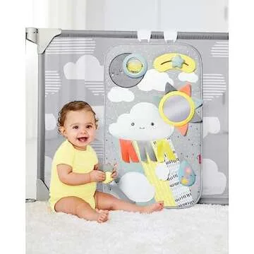 Skip Hop Expandable Baby Gate, Playview Enclosure, Silver Lining Cloud