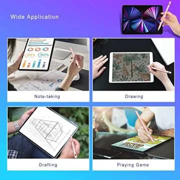 Stylus Pen for Apple iPad Pencil, iPad Pen Stylus with Palm Rejection Compatible with 2018-2024 Apple iPad 6-10th iPad Pro 11"/12.9"/M4 iPad Mini 5/6th iPad Air 3/4/5/M2 Gen-Pink