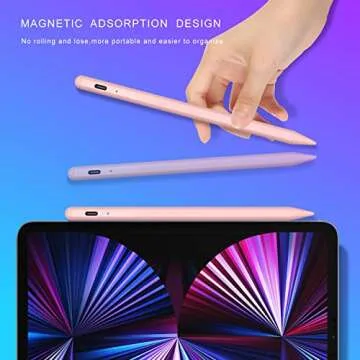 Stylus Pen for Apple iPad Pencil, iPad Pen Stylus with Palm Rejection Compatible with 2018-2024 Apple iPad 6-10th iPad Pro 11"/12.9"/M4 iPad Mini 5/6th iPad Air 3/4/5/M2 Gen-Pink