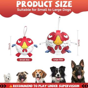 QDAN Dog Soccer Ball Toy with Straps - Fun & Durable