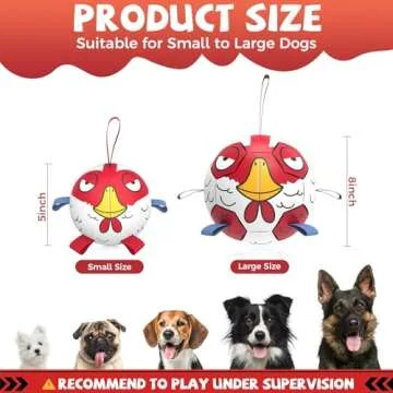 QDAN Dog Soccer Ball Toy with Straps - Fun & Durable