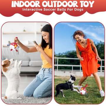 QDAN Dog Soccer Ball Toy with Straps - Fun & Durable