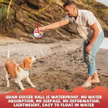 QDAN Dog Soccer Ball Toy with Straps - Fun & Durable