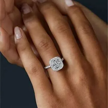 Exquisite Full Diamond Ring for Women Engagement Ring Jewelry Gifts