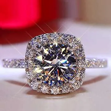 Exquisite Full Diamond Ring for Women Engagement Ring Jewelry Gifts