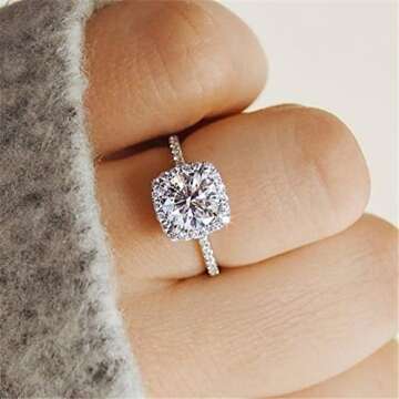 Exquisite Full Diamond Ring for Women Engagement Ring Jewelry Gifts