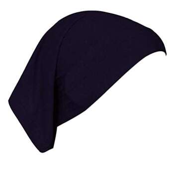 Daxin 20 Colors Under Scarf Hijab Tube Bonnet Bone Chemo Hat Lycar Fabric Black