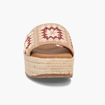 Mafulus Womens Espadrilles Slip on Wedge Sandals Slides Embroidered Beach Platform Open Toe Summer M...