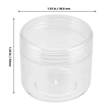 MUKLEI 150 Pieces Clear Plastic Sample Containers, 20g Empty Sample Round Cosmetic Jars, Travel Size...