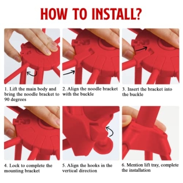 GOZIHA Red Pasta Drying Rack for Homemade Noodles