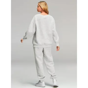 AUTOMET Sweatsuits for Women Set 2 Piece Outfits Oversized Sweatshirt Fall Outfits 2025 Lounge Sets Pullover Casual Trendy Y2k Clothing Sweatpants with Pockets Grey L