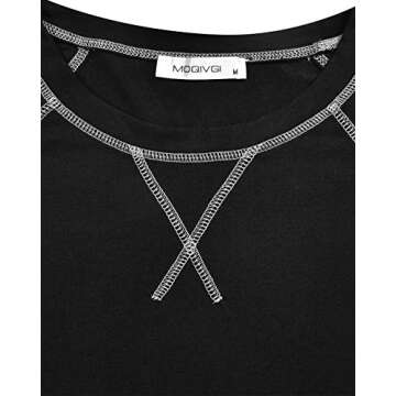 MOQIVGI Ruched Tops for Women Long Sleeve Raglan Workout Shirts Fashion 2024 Crew Neck Moisture Wicking Soft Comfort Fall Winter Exercise Fitness Apparel Black X-Lagre