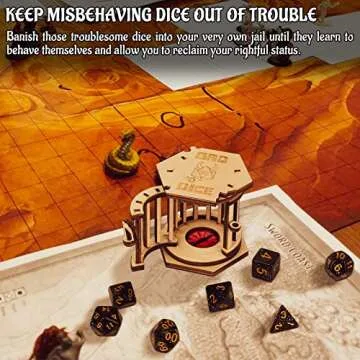 DND Dice Jail with Polyhedral Dice Set for RPG Enthusiasts