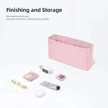 ArcDiary Purse Organizer Insert Fits Chanel 22bags, Lightweight Bag Shaper for Women Luxury Handbag Tote, Soft Inner Bag(22bag Medium, Pink)