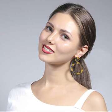 Wowshow Acrylic Resin Dangle Earrings - Chic Tortoise Design
