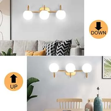 ZHUOER Modern Vanity Lights with Brushed Brass & Glass