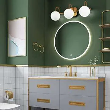 ZHUOER Modern Vanity Lights with Brushed Brass & Glass