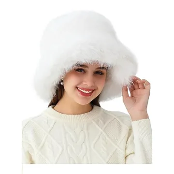 Stylish LA CARRIE Women's Faux Fur Bucket Hat for Winter