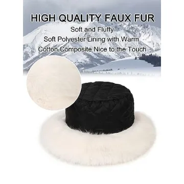 Stylish LA CARRIE Women's Faux Fur Bucket Hat for Winter