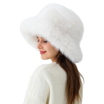 Stylish LA CARRIE Women's Faux Fur Bucket Hat for Winter