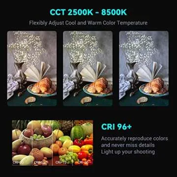 SmallRig RM75 RGB Video Light, RGBWW Full Color Portable LED Light Panel, 4,000mAh Battery, 2500-8500K, CRI96, TLCI 98, Magnetic Attraction and App, for Vlogging Photography 3290