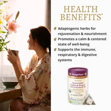 DelighTeas Tulsi Holy Basil Tea Bags All Organic and Eco-Friendly