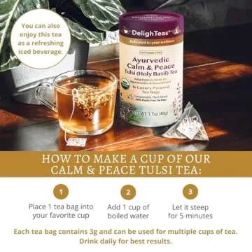 DelighTeas Tulsi Holy Basil Tea Bags All Organic and Eco-Friendly