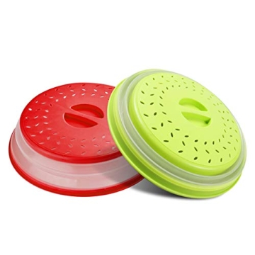 TGOOD 2 PCS Microwave Collapsible Food Plate Cover