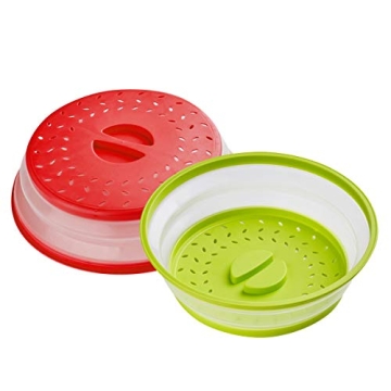 TGOOD 2 PCS Microwave Collapsible Food Plate Cover