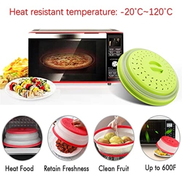 TGOOD 2 PCS Microwave Collapsible Food Plate Cover