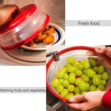 TGOOD 2 PCS Microwave Collapsible Food Plate Cover