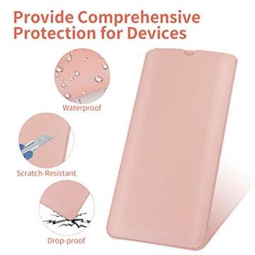 GFANSY PU Leather Keyboard Sleeve for Logitech K380 & Apple Wireless Magic Keyboard A2449 A2450 MLA22LL/A A1644, Travel Sleeve Bag Case, (Not Included Keyboard) PU-Pink