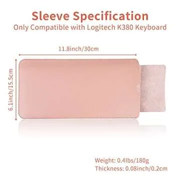GFANSY PU Leather Keyboard Sleeve for Logitech K380 & Apple Wireless Magic Keyboard A2449 A2450 MLA22LL/A A1644, Travel Sleeve Bag Case, (Not Included Keyboard) PU-Pink