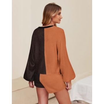 Ekouaer Stylish Knit Pajama Set for Cozy Lounging