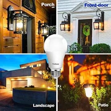 Torkase Automatic Dusk to Dawn Led Bulbs 12W 6 Pack