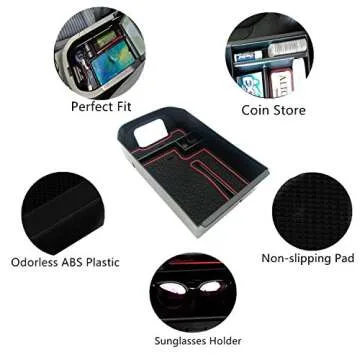 EVTIME fit for Toyota RAV4 2019 2020 2021 2022 2023 2024 and RAV4 Prime 2021-2024 Accessories Center Console Organizer Tray Armrest Box Secondary Storage