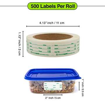 Food Labels Dissolvable by Food Safe - 500 Labels Roll