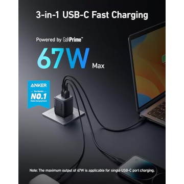 67W Compact USB C Charger for MacBook & iPhone
