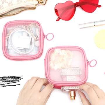 Weewooday Mesh Makeup & Toiletry Bags - Set of 4