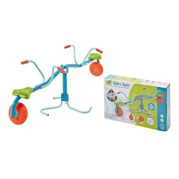 TP Toys, Spiro Spin Seesaw | Sit and Spin Teeter Totter with 360 Spin and Bounce Wheel | Kids Outdoor Play Equipment for Backyard, Playground, or Indoor Fun | Boys and Girls Ages 3-8.