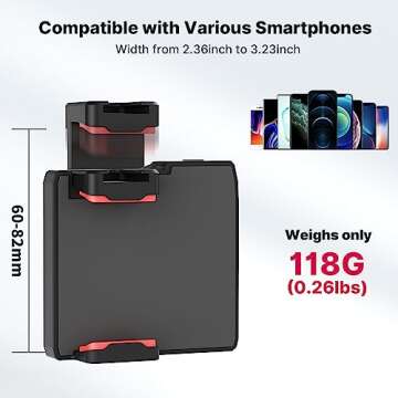 CG-02 Grip Holder for Smartphone Upgraded Phone Camera Grip w Remote Shutter Handheld Tripod Mount Fill Light Handheld Photography Accessories for iPhone 16 15 14 Pro Max etc