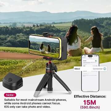 CG-02 Grip Holder for Smartphone Upgraded Phone Camera Grip w Remote Shutter Handheld Tripod Mount Fill Light Handheld Photography Accessories for iPhone 16 15 14 Pro Max etc