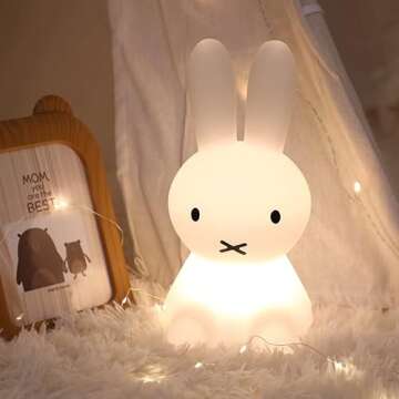 YUDA UNIQUE Cute Bunny Kids Night Light-Bunny Rabbit Light for Kids, Kawaii Colors for Bunny Lamp,16...