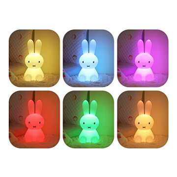 YUDA UNIQUE Cute Bunny Kids Night Light-Bunny Rabbit Light for Kids, Kawaii Colors for Bunny Lamp,16 Color Changing LED Lights Cute Lamps for Girls Baby Birthday Gifts (28cm)